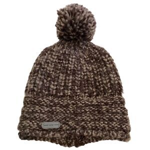 Marc New York, brown and gray slouchy beanie with pom